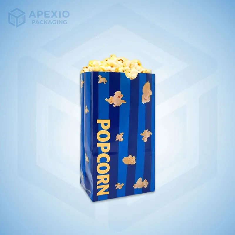 Custom Blue Popcorn Bags